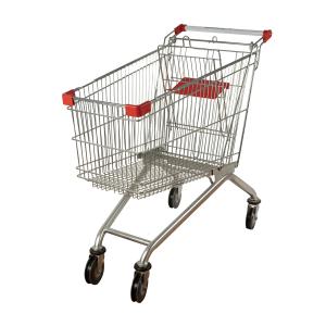 China Metal Basket 125L European Shopping Trolley Grocery Cart Anti Theft on sale