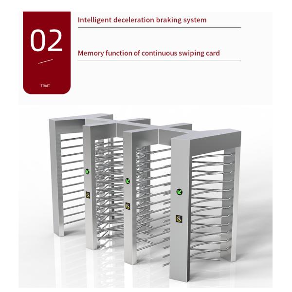 RS232 Interface Full Height Turnstile Entrance Gates 70W 550mm Width