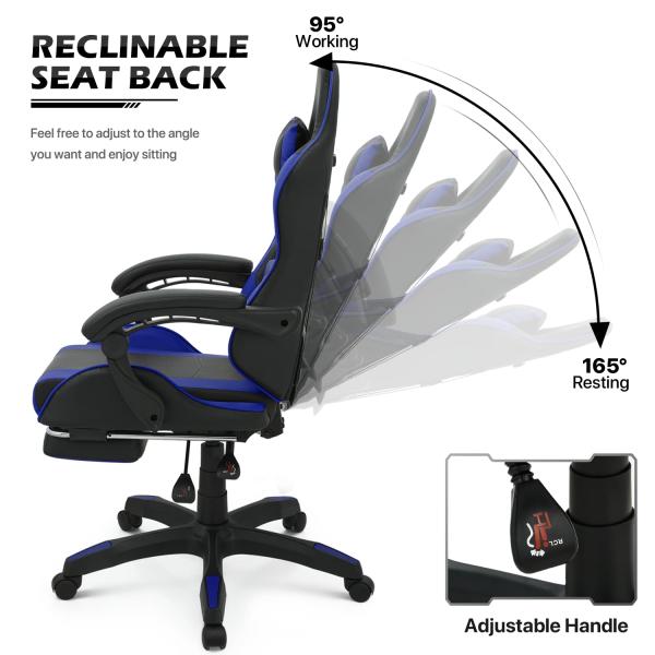 ALINUNU Ergonomic Fabric Computer Gaming Chair with Headrest and Lumbar Adjustable