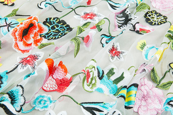 Embroidered Lace Fabric