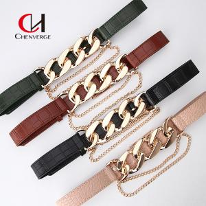 China Fashion Ladies Leather Belt Europe And America Hipster Punk Exaggerated Chain on sale