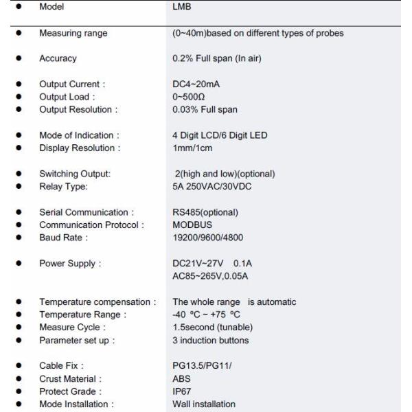 Ultrasonic Sensor Water Tank and Fuel Tank Level Sensor