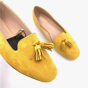 Quality Yellow Polished Casual Dress Loafers OEM Ladies Ballerina Shoes wholesale