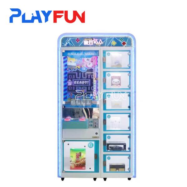 Playfun New Design Snack Man Aracde Coin Operated Game 6 Gift Box Toy Present Vending Machine for Shopping Center