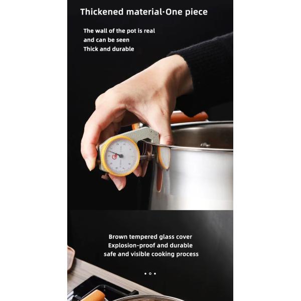 Factory Two Layer Cook Food Steamer Pot 18/8 Stainless Steel Steamer Pot With Wooden Handle