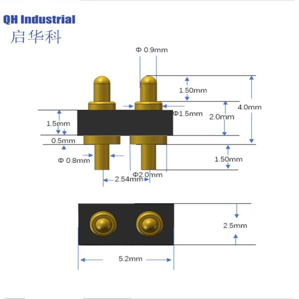2Pin Portugal Ce Standard Telecom Connector Magnetic Cable Connector Magnetic spring loaded pin Connector