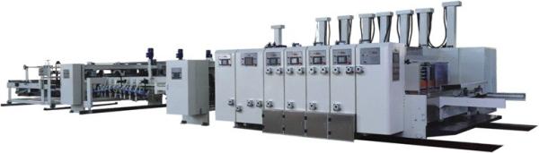 Cheap Automatic Flexo Printer Slotter Die-cutter Folder Gluer Strapper Inline Machine, with PP or PE Strapping for sale