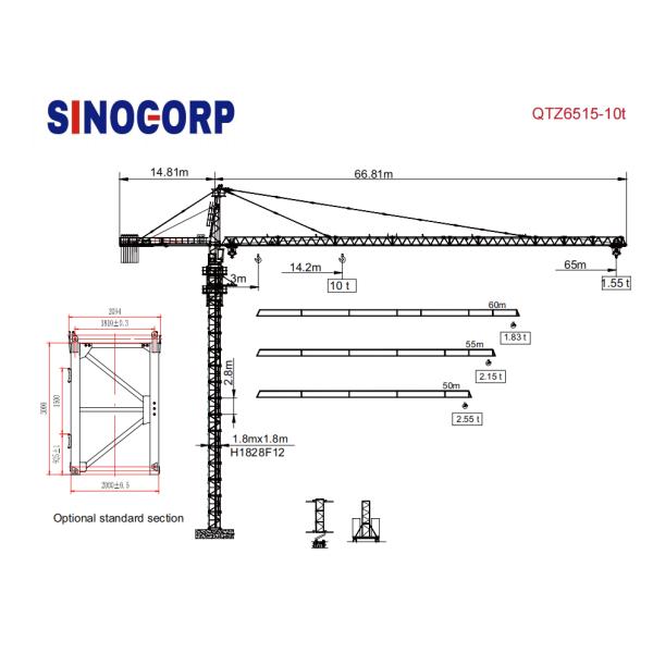 Topkit Qtz 160 Low-Consumption Tower Crane With Moderate Price 10t 60m Jib Topkit Tower Crane For Turkey