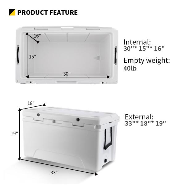Medicine 75cm Medicine Picnic Cold Box 116QT Chest Cooler Box