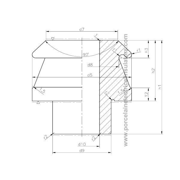 A-42530 LV transformer bushing insulator drawing