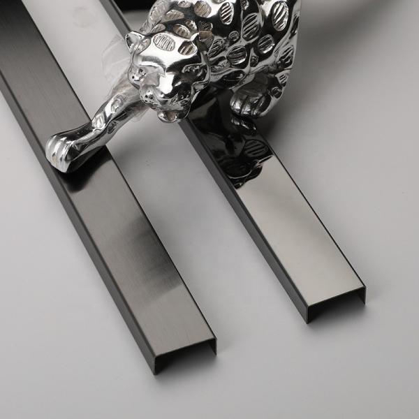 SS304 External Stainless Steel Tile Trim Angle Polished T and U Profile 0.3 - 3mm