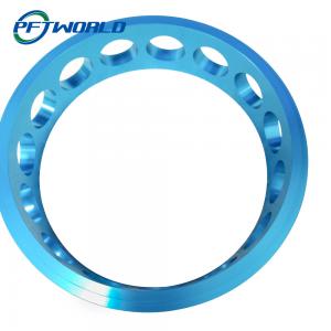 Quality Porous Aluminum Parts; Sky Blue Anodizing; Circular; CNC Machining;  Bright Surface wholesale