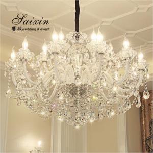 Quality White Crystal Chandelier Lights Crystal Ceiling Lamp Decoration 100CM wholesale