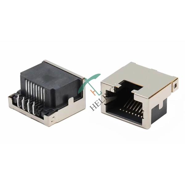 Through Hole Customized Low Profile RJ45 , Tab Up Female Lan Connector