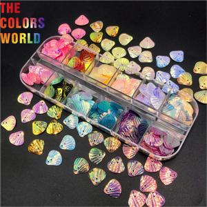 China Iridescent Color Shell Shaped Sequins 11x12MM For Nail Decoration on sale