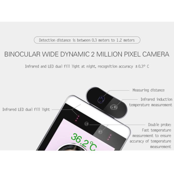 8 Inch Floor Standing Ir Face Recognition Thermometer Kiosk For Children Adults