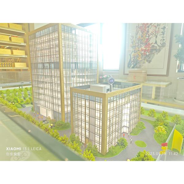 Commercial Office 1:150 Scale Model Modern With Landscaping And Road Design