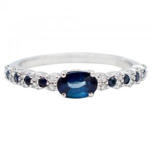 Quality Trendy S925 Sterling Silver Natural Jewelry Sapphire CZ Ring Simple Design For Ladies wholesale