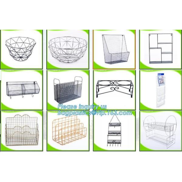Different shapes metal wire mesh file baskets office supply baskets wholesale, magazine office document file holder shel