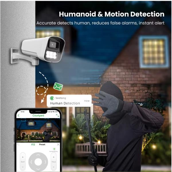 Dual-light Night Vision IP66 Waterproof Bullet Audio Motion Detection P2P CCTV 4MP POE AI IP Security Network Camera