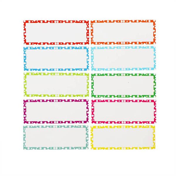 Self Adhesive Removable Labels 0.8mm Dry Wipe Sticky Labels With Colorful Frame For Furniture