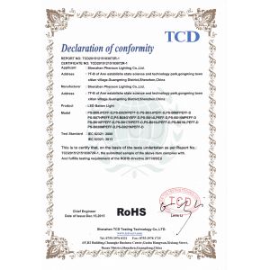 Phenson Lighting Tech.,Ltd Certifications
