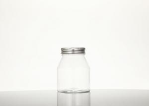 Quality 350ML Food Grade Clear Plastic Pet Jar Container With Aluminum Lid wholesale