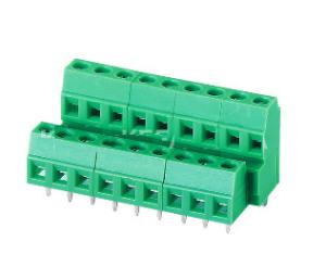 Quality 128B-3.5 3.81 Double Layer PCB Screw Terminal Block Green Plastic Material pcb terminal blocks pcb wire connector wholesale