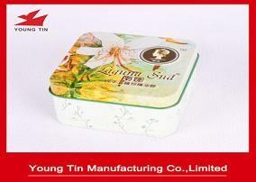 Cheap Soap Sud Packaging Rectangular Hinged Tin Containers With Artwork Printing Outside for sale