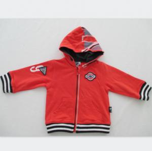 Quality Autumn Red Cute Baby Boy Jackets Long Sleeve Cotton Fleece Hooded wholesale