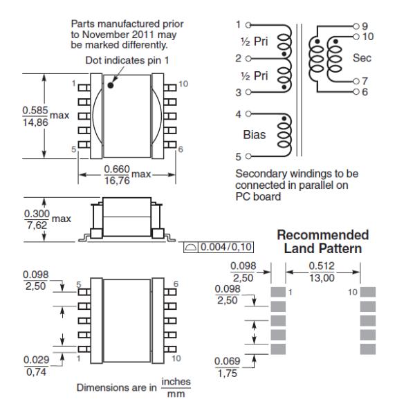 SMPS Flyback Transformer DA2062-AL_ For DC-DC converters based