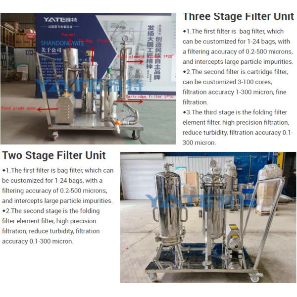 Trolley Movable Filter Housing Multi Stage 10 Inch Oil Industrial Filtration System