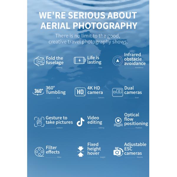 4K Dual Camera Mini Rc Drone WIFI FPV 2.4ghz Foldable Outdoor Rc Helicopter