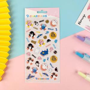 Quality Custom PVC Cartoon Sticker Sheet Cute Animal Transparent Stickers For Home Decor wholesale