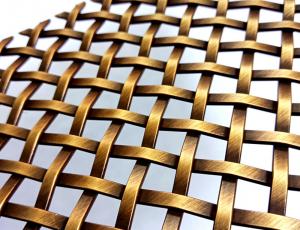 China Weave Type Architectural Decorative Antique Brass Mesh Fabric In Stock on sale