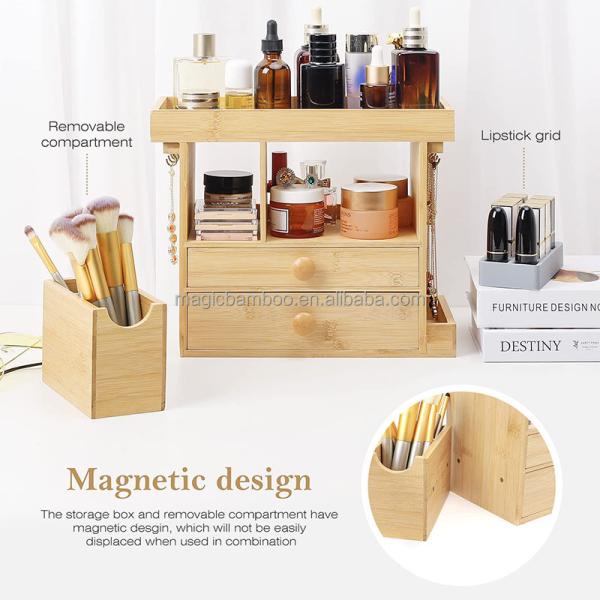 OEM Bamboo Wooden Jewelry Organizer Storage Box With Drawer