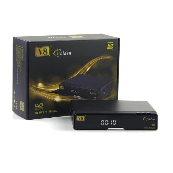 Cheap DLNA V8Gloden HD freesat set top box internet sharing biss patch support receiver for sale