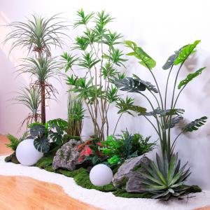 Quality No Caring Artificial Landscape Trees With Lily Bamboo Monstera Small Plants Evergreen wholesale