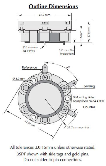 3SF/F 3SFF AD006-J0K Sulphur Dioxide Sensor 3 Electrode Electrochemical