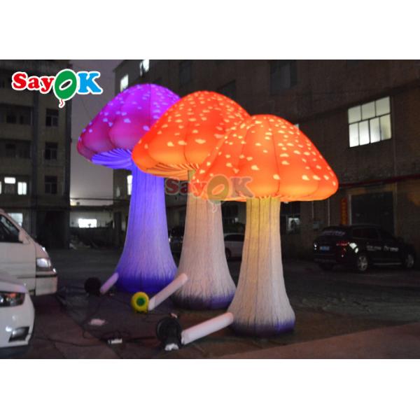 Red Giant Inflatable Mushroom Model For Wonderland Party Event Decoration