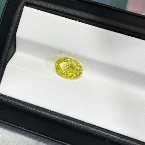 Quality VS2-VS1 Lab Created Yellow Diamond 2 Carat Oval Loose Diamond wholesale