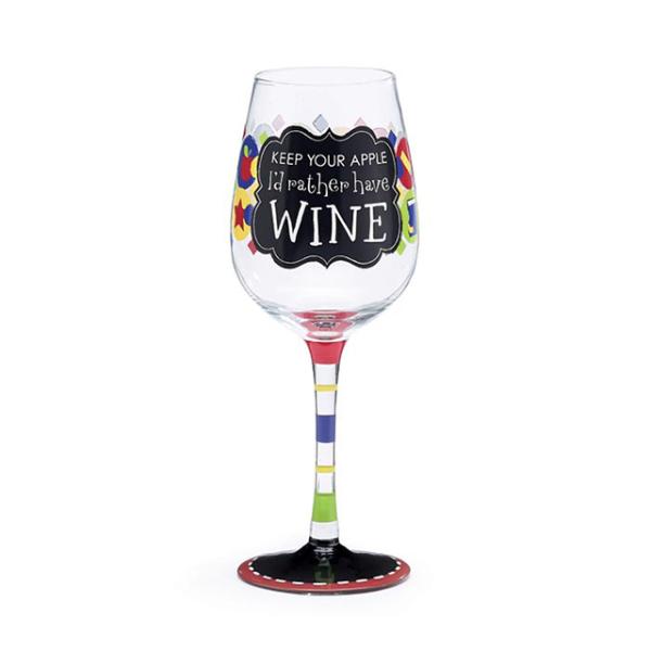 Custom Pattern Unique Shape 404ml Glitter Polka Dot Stemware Glass Gift