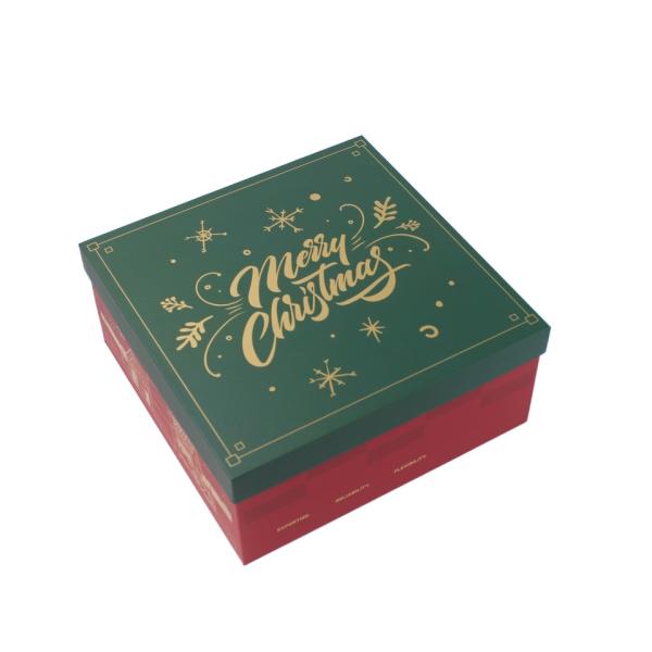 Red Cardboard Christmas Gift Box With Lid And Base For Wholesale And Retail