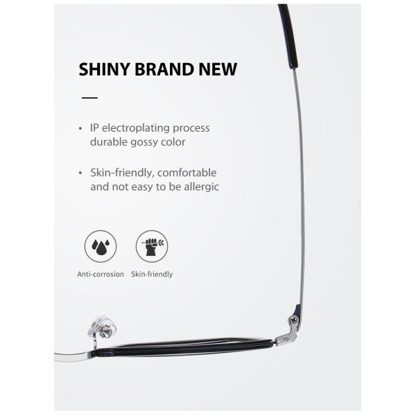 Men'S Black Acetate Glasses Optical Titanium Simple Design OEM