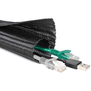 Quality PET Self Wrapping Split Braided Sleeving Automotive Wire Harness wholesale