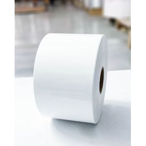 Quality Clear BOPP Adhesive Jumbo Roll Labels Paper Synthetic Movable Glue wholesale