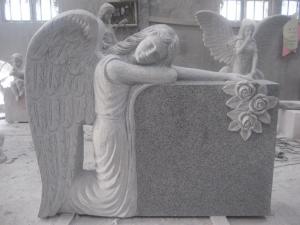 Quality American style grey granite kneeling angel monuments wholesale