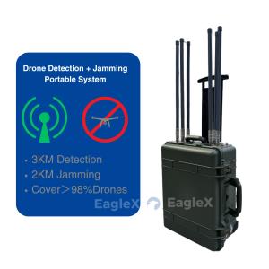 Quality 98% Drone Jammer Coverage 5.8 GHz 2KM FPV Jammer System with Up to 3 km Detection Distance wholesale