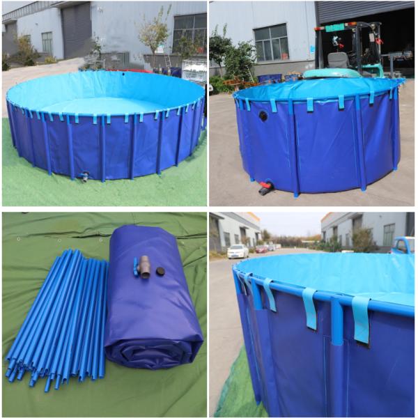 Foldable Flexible Water Tank PVC Tarpaulin Fish Tank Large Aquaculture Fish Ponds With Bracket