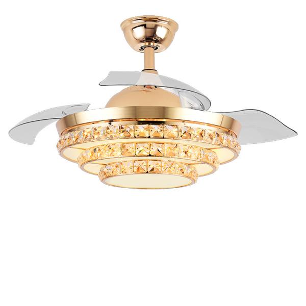 ECO Retractable Smart LED Ceiling Fan Light Quiet DC Fan With Light